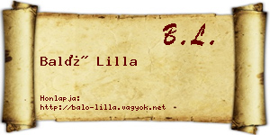 Baló Lilla névjegykártya